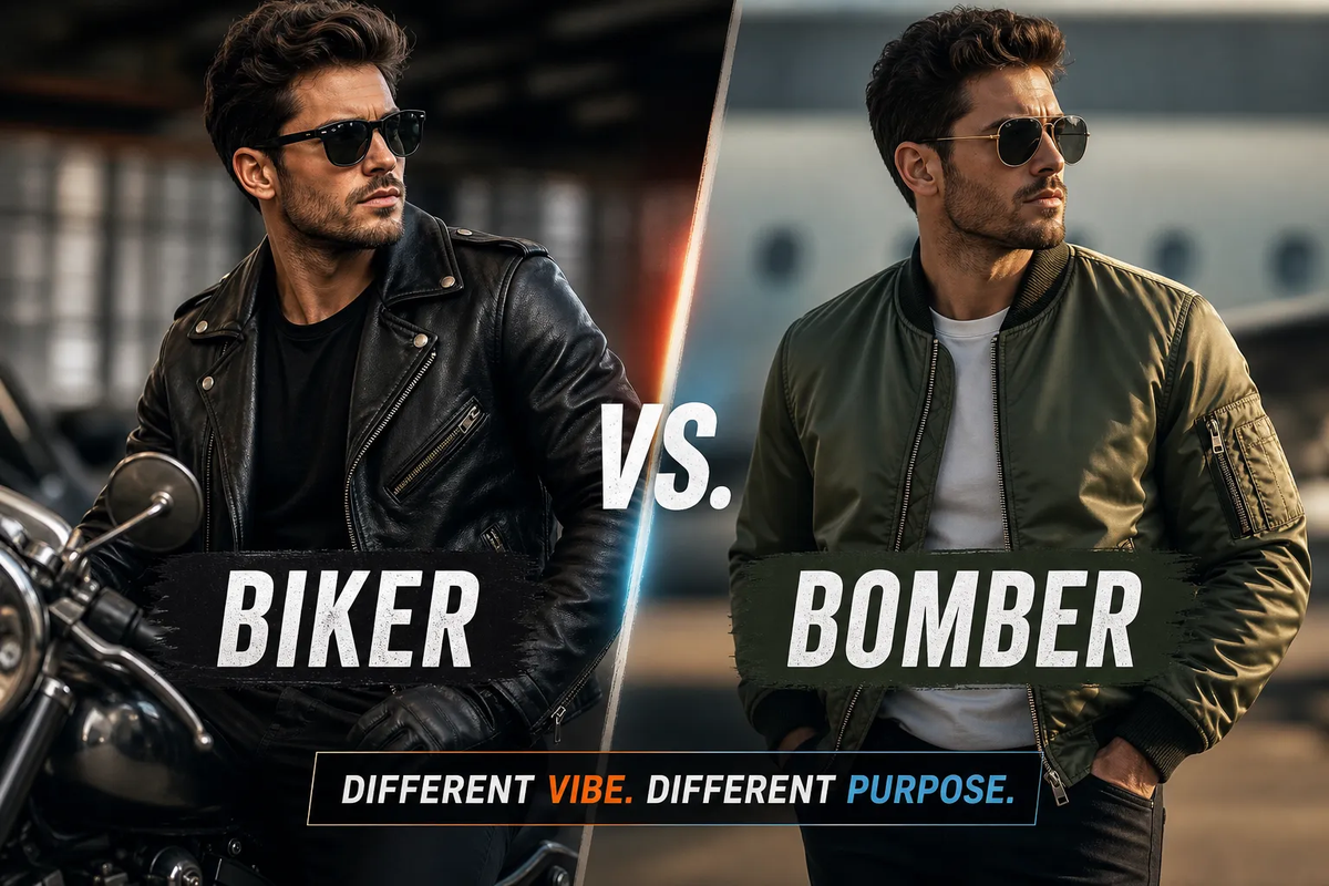 biker vs bomber jacket difference