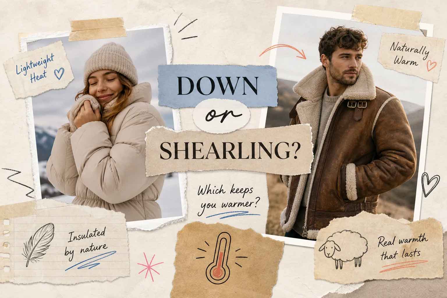 comparison between down and shearling warmth