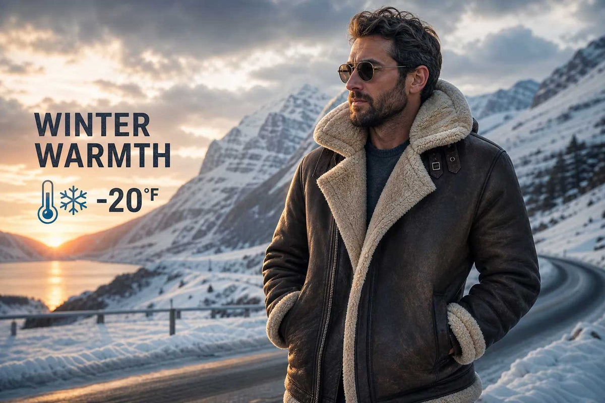 warmth of shearling jacket