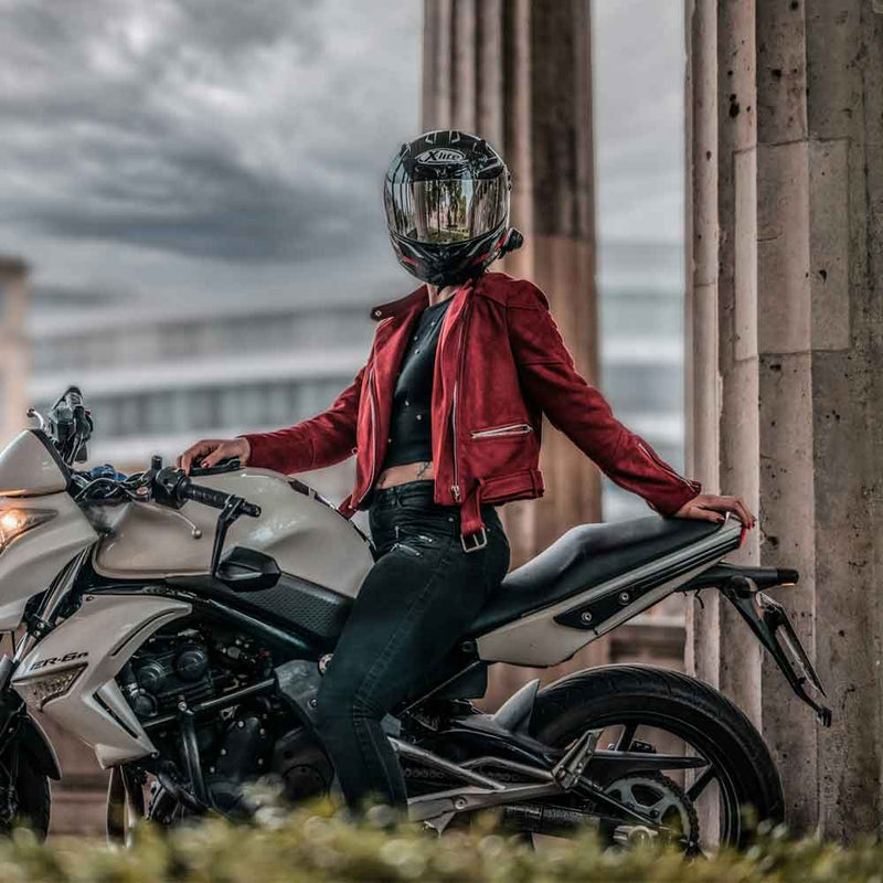 women biker leather jacket
