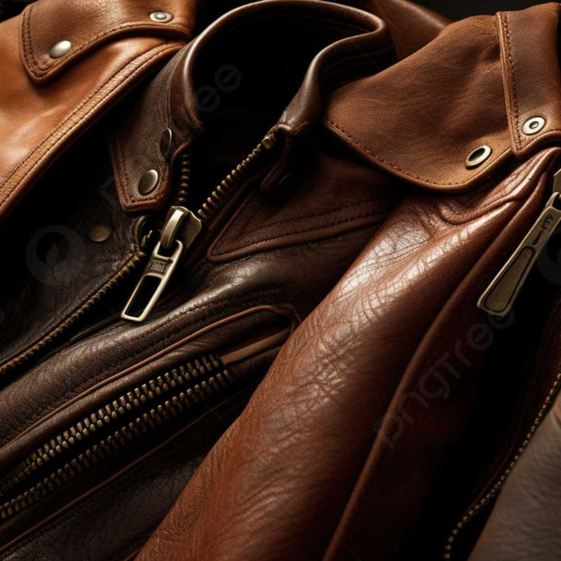 Men's dark brown buffalo leather biker jacket