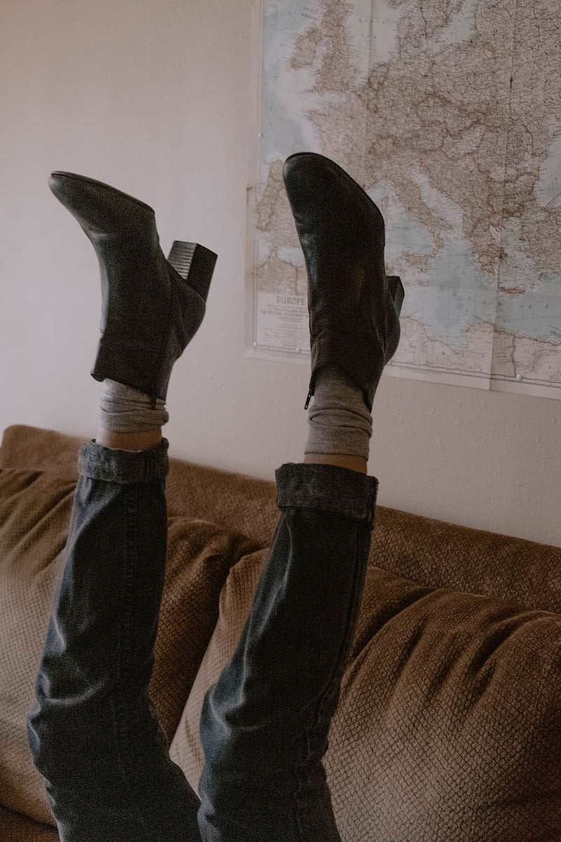 women wearing leather boots