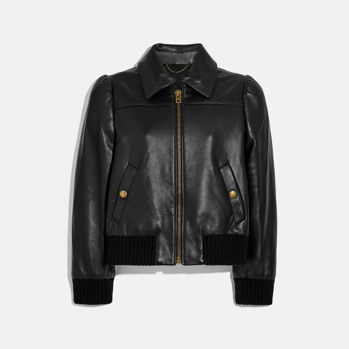 leather bomber jacket