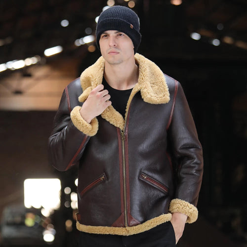 mens shearling leather jacket