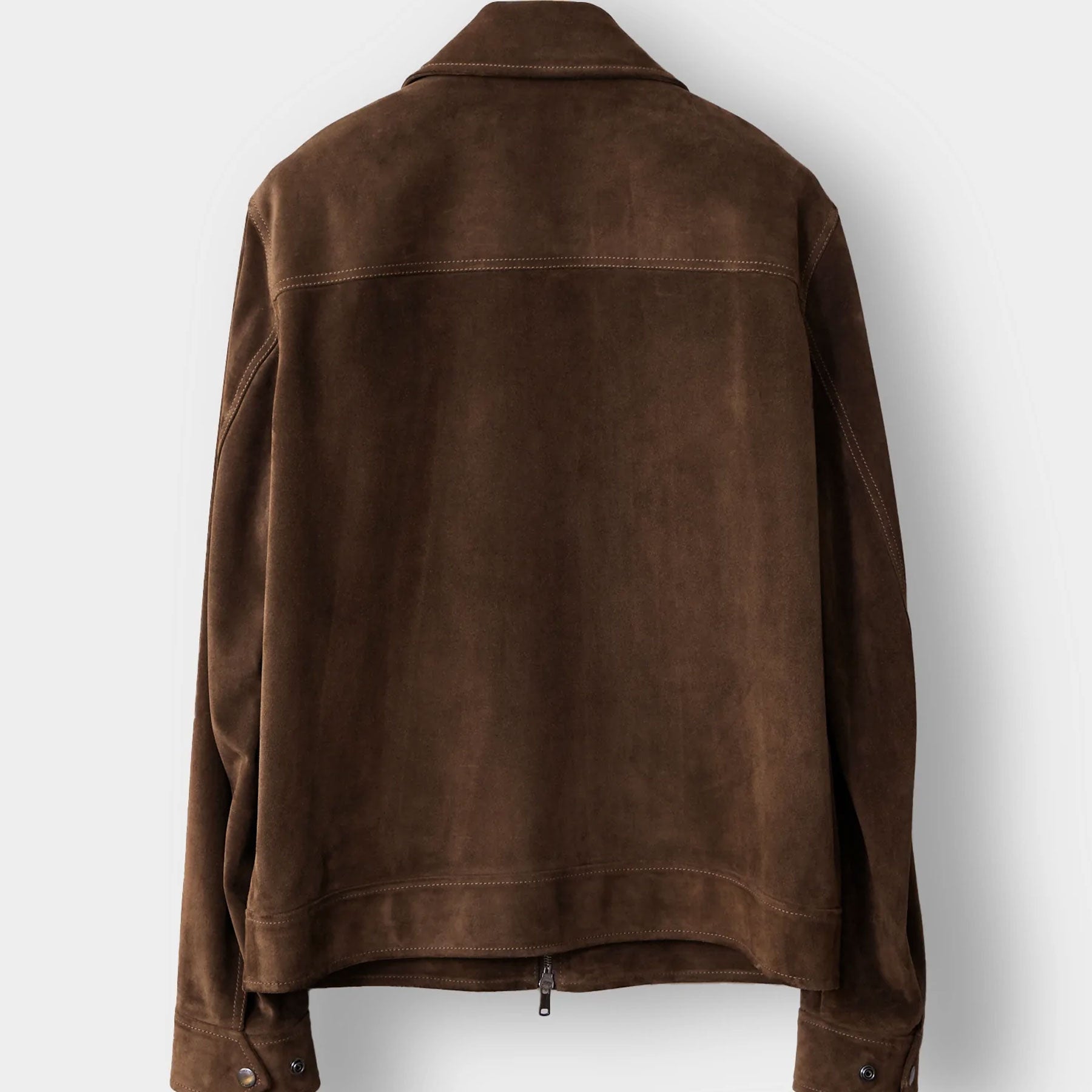 Brown suede jacket on a white background