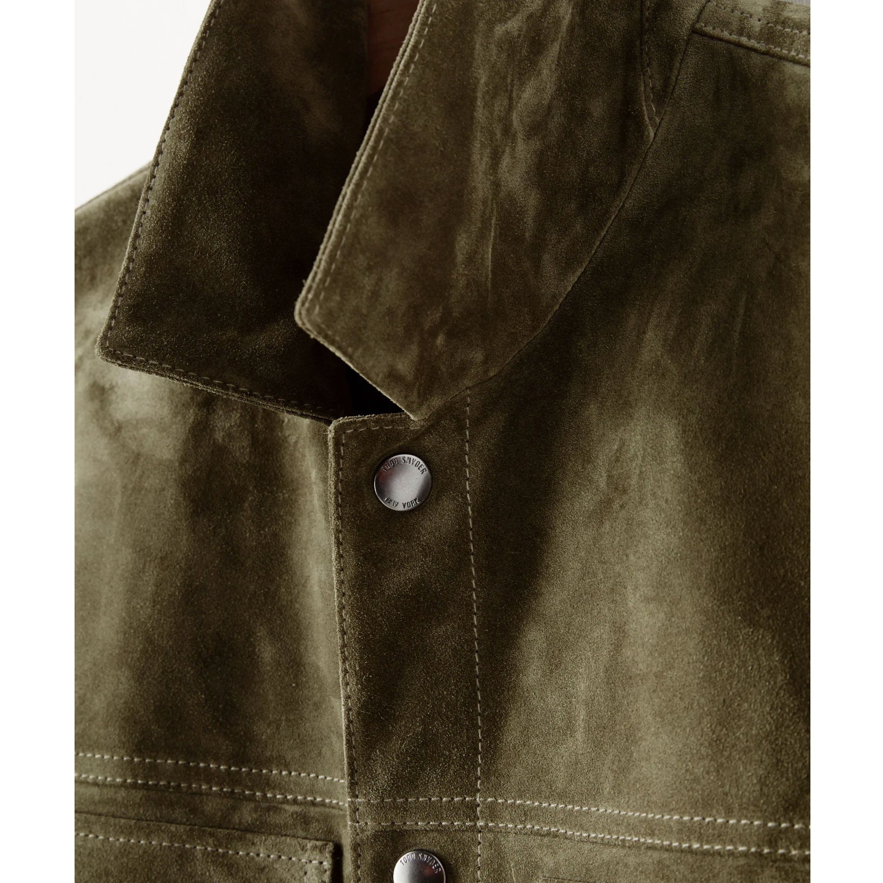 Classic Olive Green Suede Leather Jacket