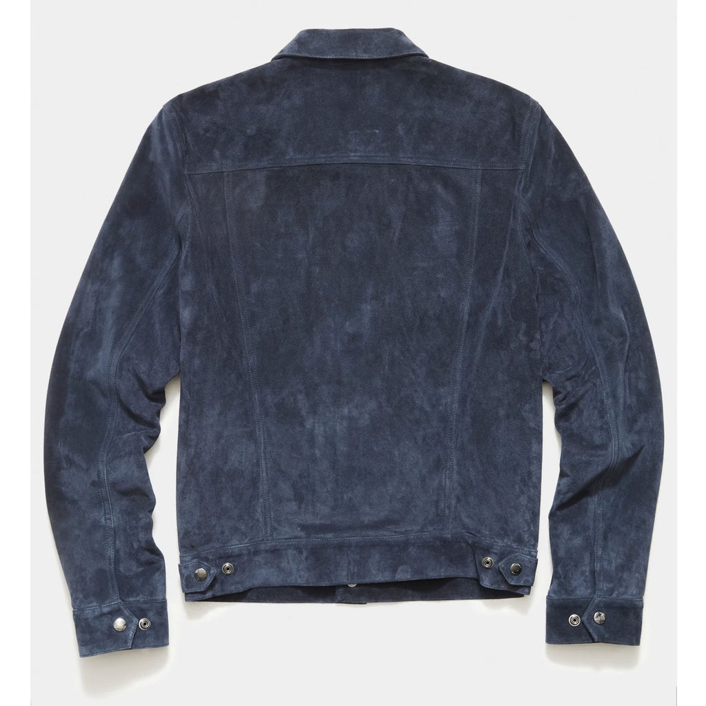 Blue Men’s Suede Leather Jacket