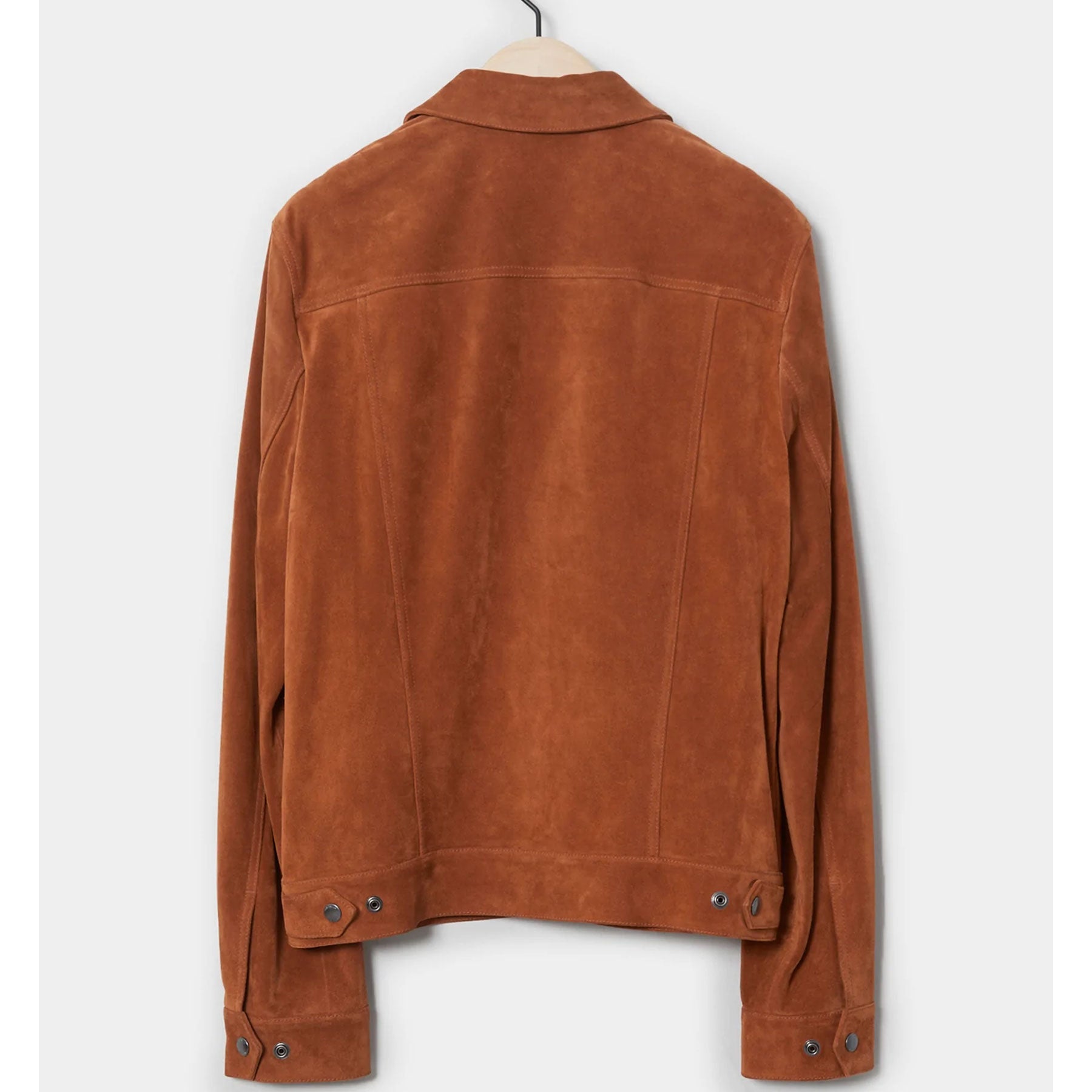 Brown suede jacket on a white background