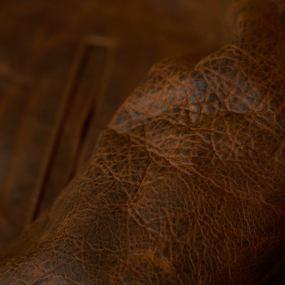Close-up of brown leather texture