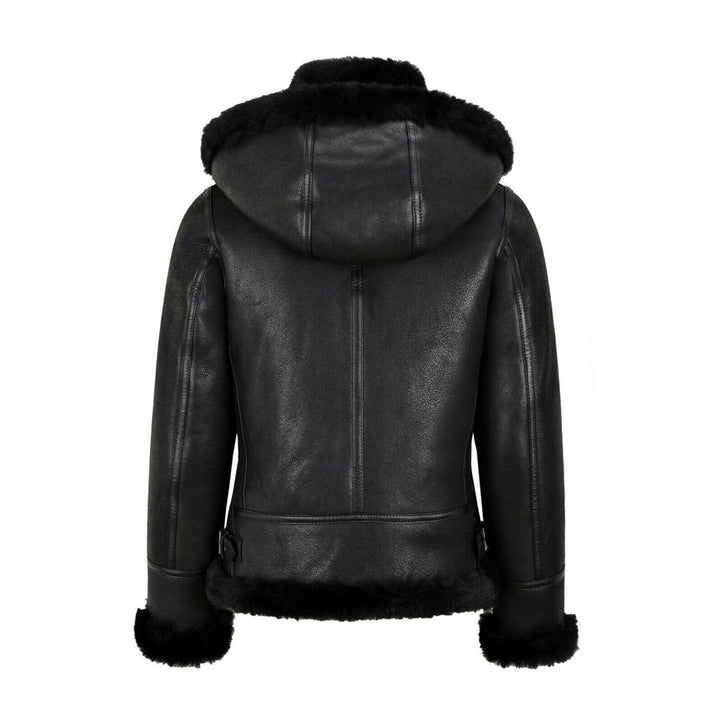 back view shearling leather jacket
