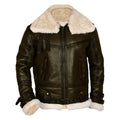 men brown shearling jacket