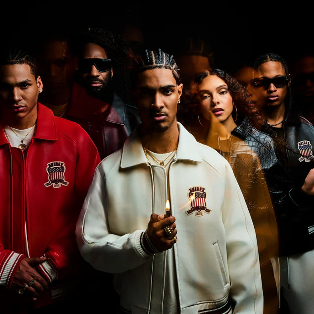 White Avirex Varsity Bomber Jacket