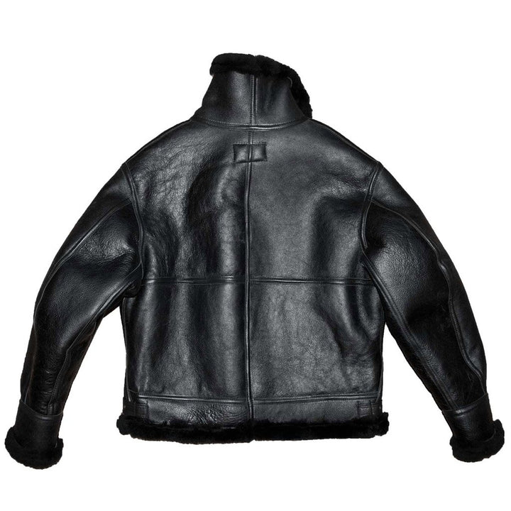Premium Black B3 Thick Shearling Leather Jacket