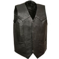 Black leather vest on a white background