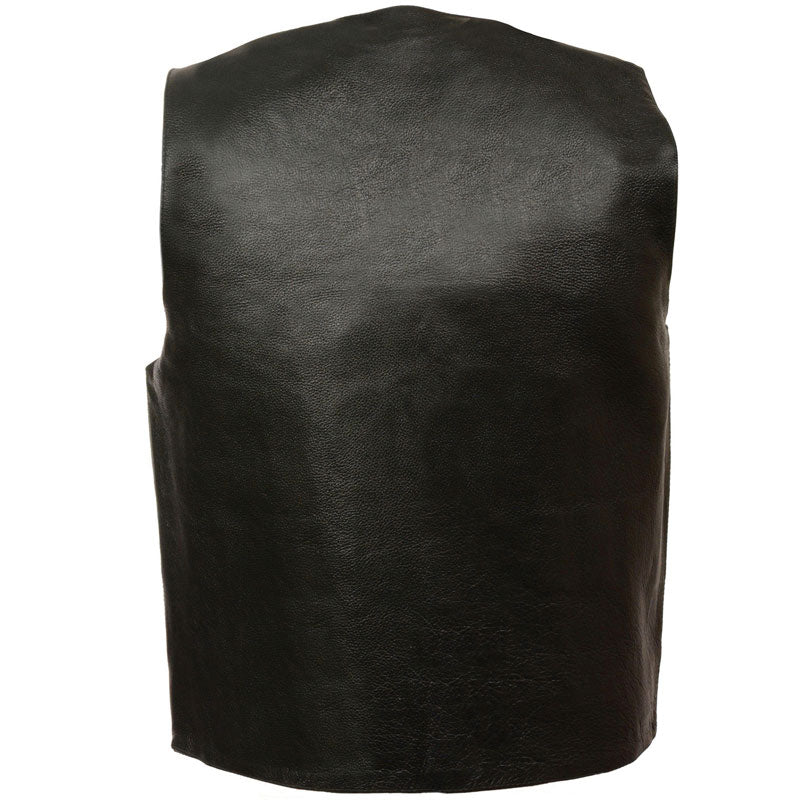 Black leather vest on a white background