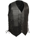 Black leather vest on a white background