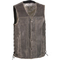 Brown leather vest on a white background