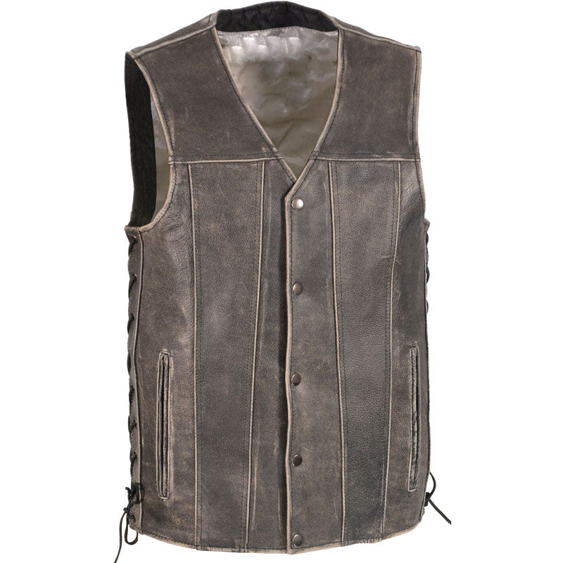 Brown leather vest on a white background