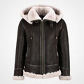 Dark Chocolate Brown Women Shearling Jacket