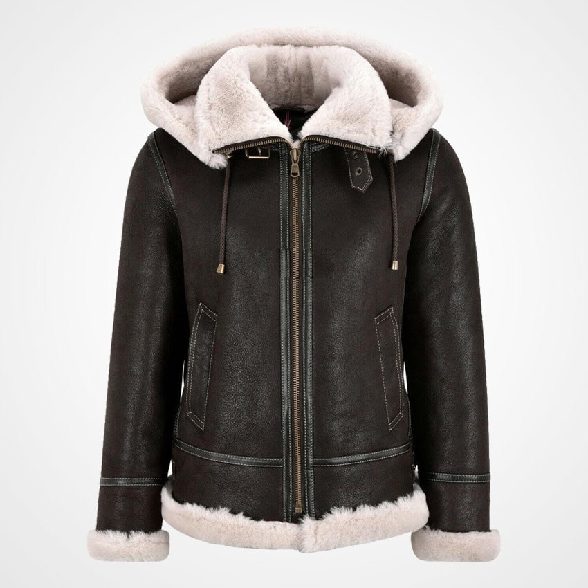 Dark Chocolate Brown Women Shearling Jacket