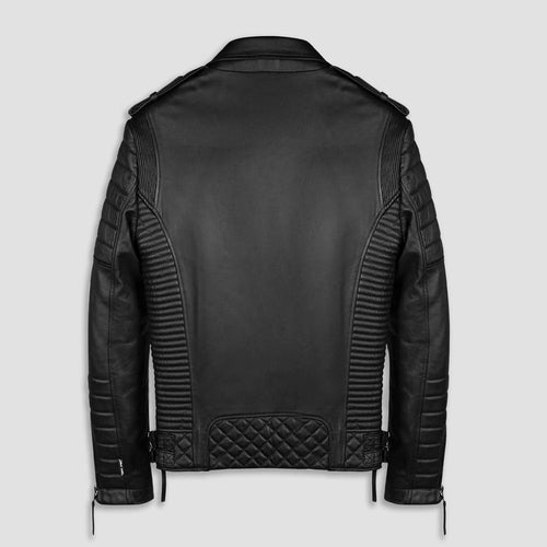 back view of leather jacket