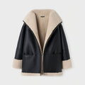 Womens shearling jacket front view