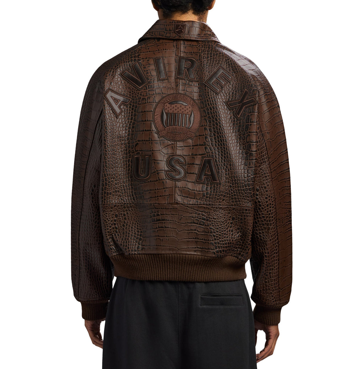 Avirex Iconic Crocodile Leather Jacket - Limited Edition