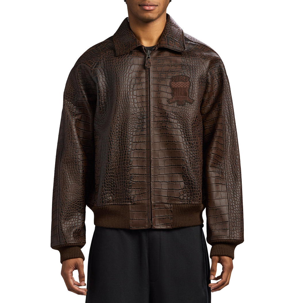 Avirex Iconic Crocodile Leather Jacket - Limited Edition
