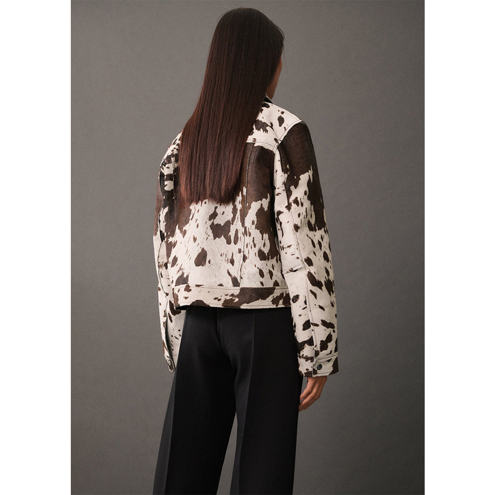 back view of cowhide leather jacket