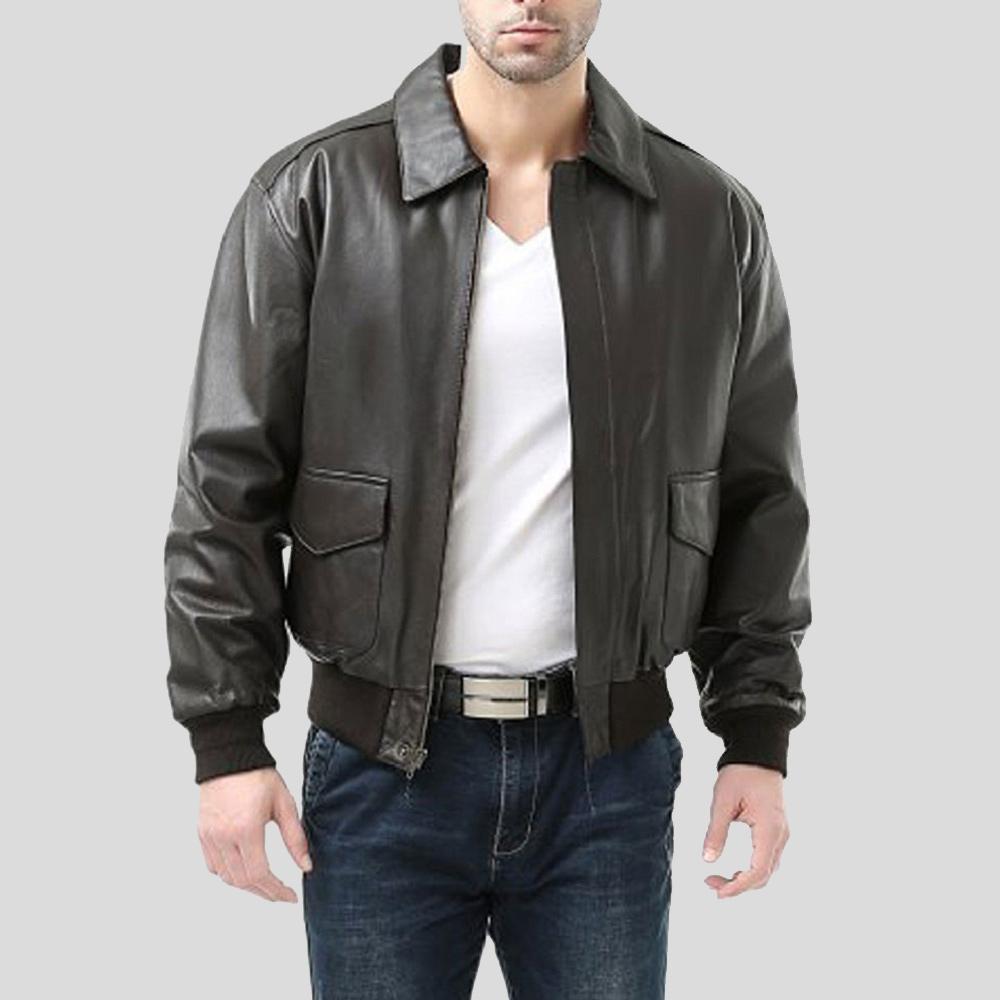 leather bomber jacket