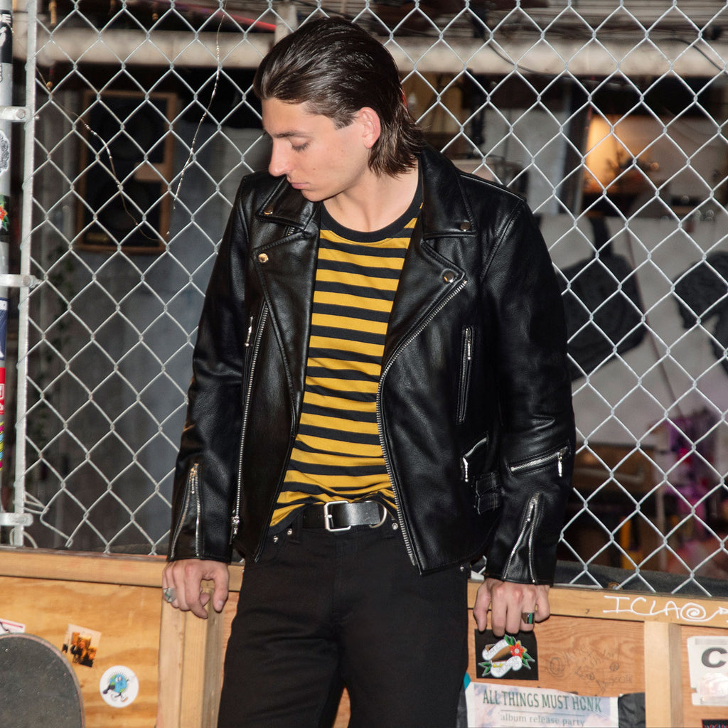 Straight To Hell - Men's Black Leather Jacket