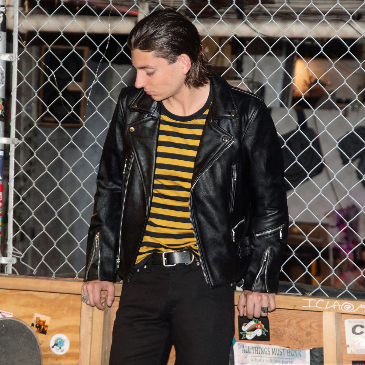 Straight To Hell - Men's Black Leather Jacket