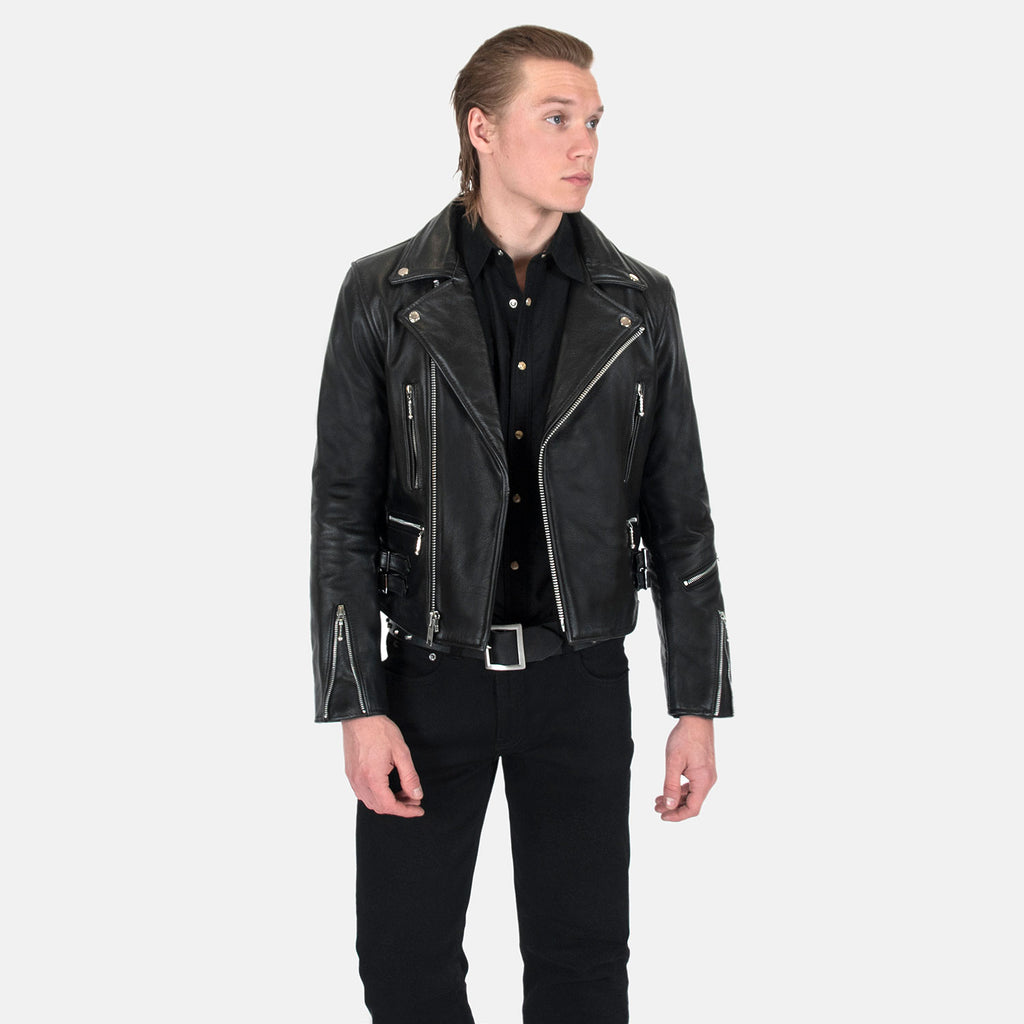 Straight To Hell - Men's Black Leather Jacket