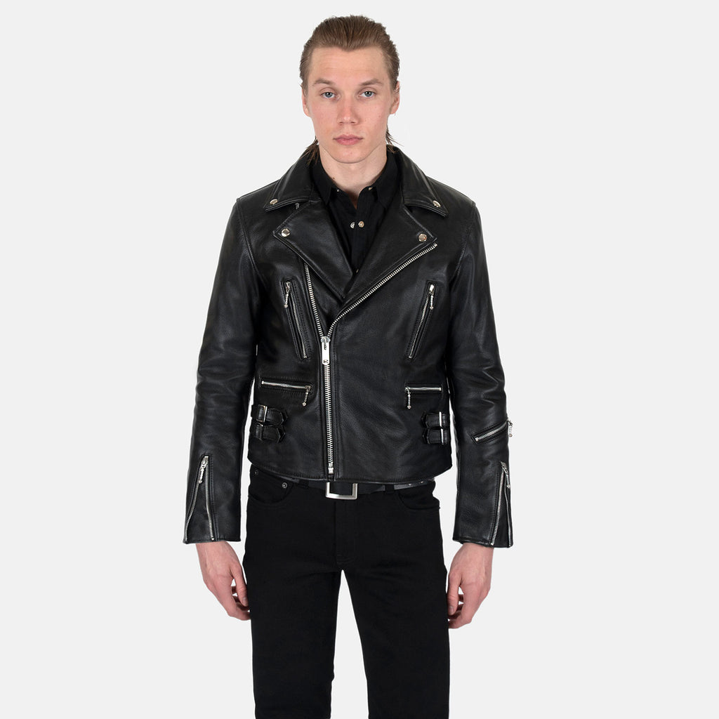 Straight To Hell - Men's Black Leather Jacket