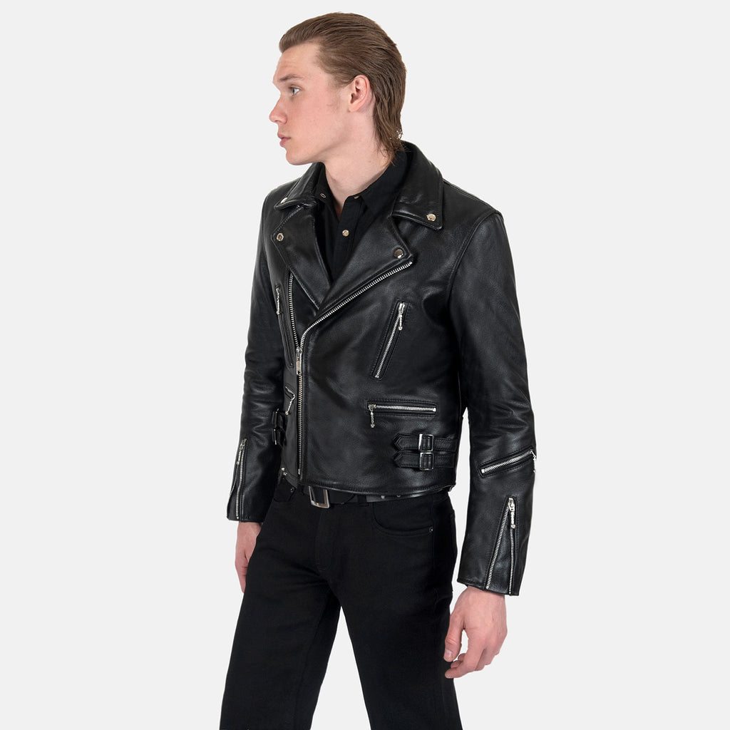 Straight To Hell - Men's Black Leather Jacket