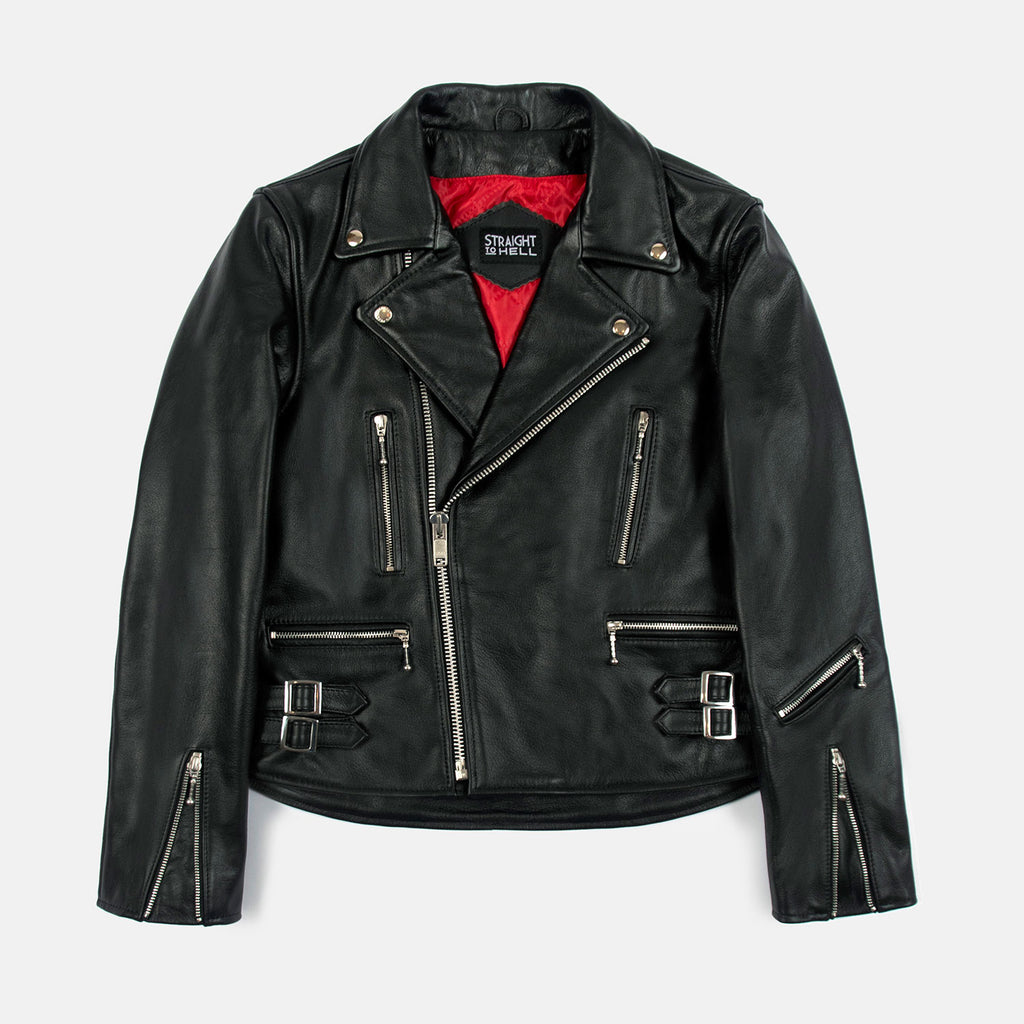 Straight To Hell - Men's Black Leather Jacket