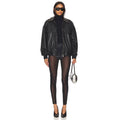 Genuine Black Leather Bomber Jacket - Authentic High Quality Leather