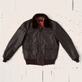 shearling collar men leather bomber jacket