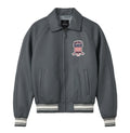 Avirex grey Iconic European lamb leather jacket front view