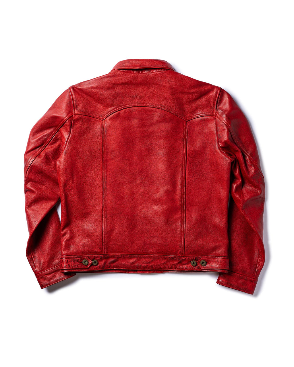 Red leather jacket on a white background