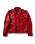 Red leather jacket on a white background