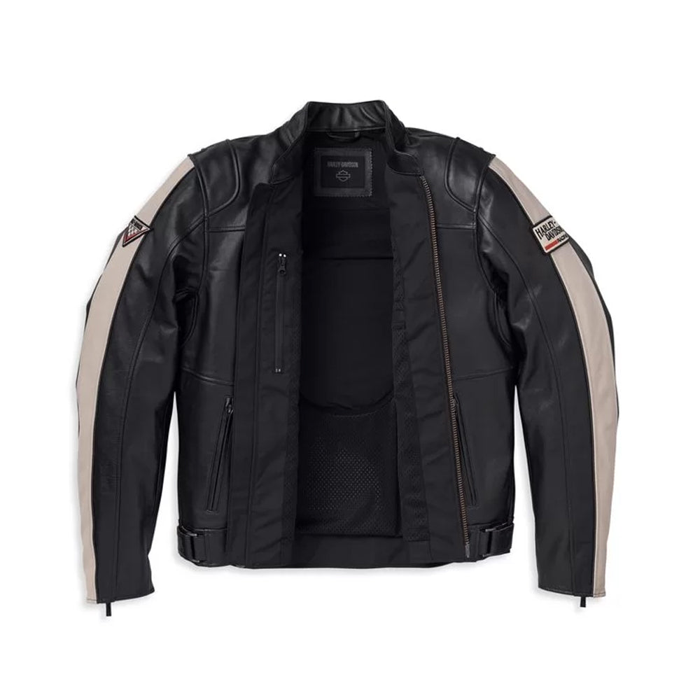 open view of men harley davidson leather jacket