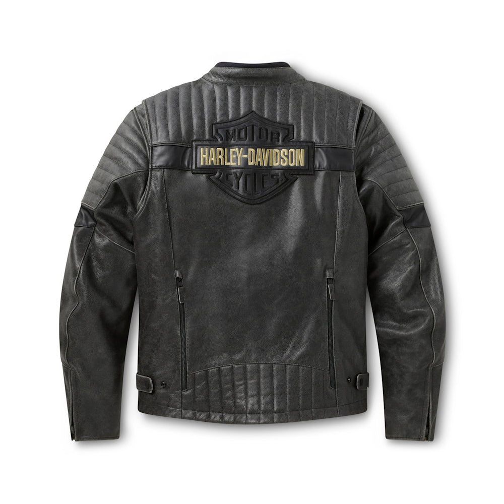 Harley-Davidson leather jacket on a white background