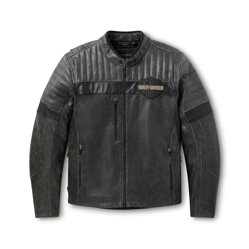 Harley-Davidson leather jacket on a white background