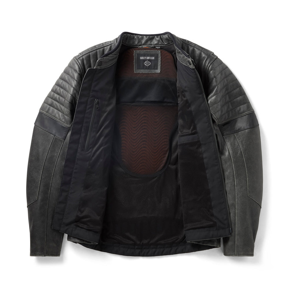 open view of harley-davidson leather jacket