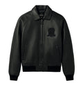 Black Avirex Iconic lambskin leather jacket front view