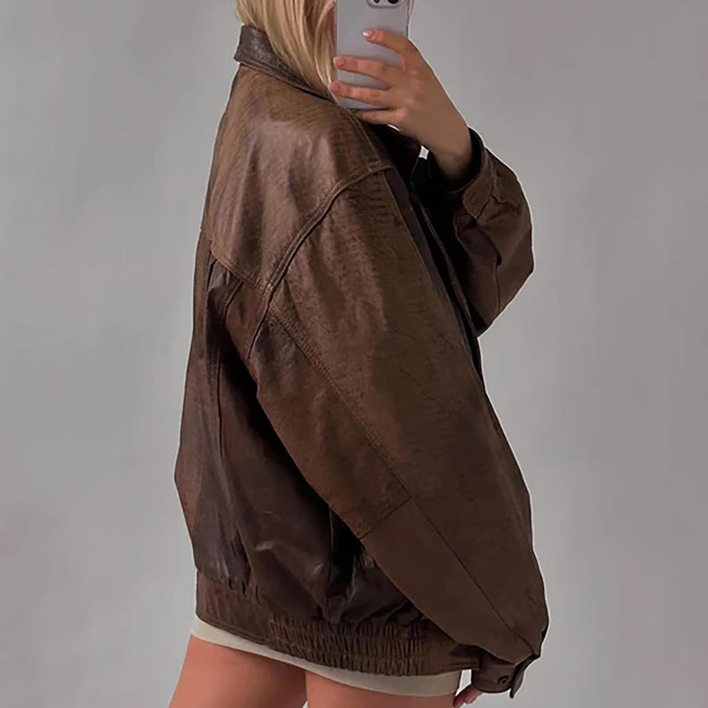 Women Brown Vintage Leather Jacket