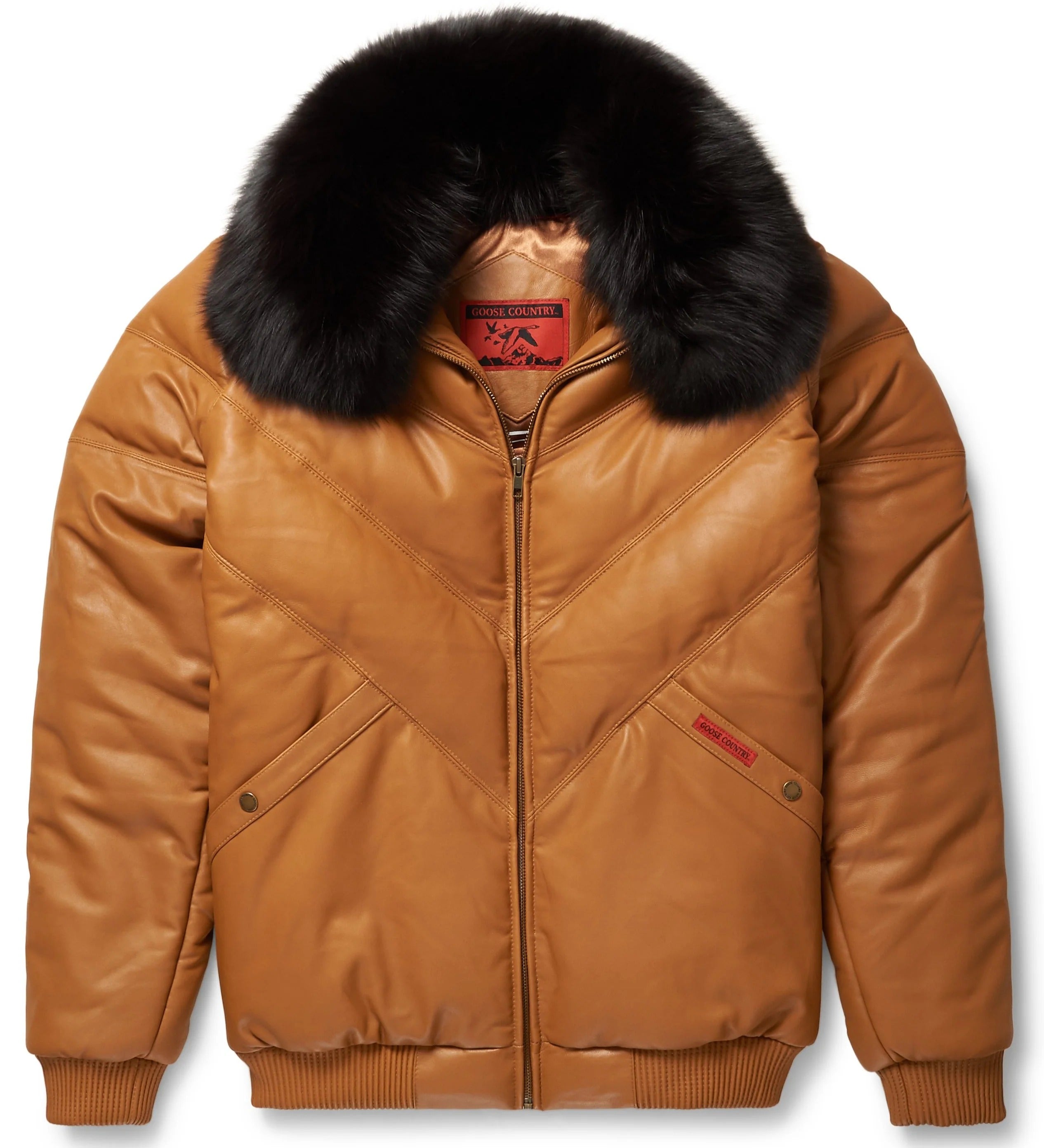 Men's Leather Bomber Jacket - Original Goose Country Leather Jacket