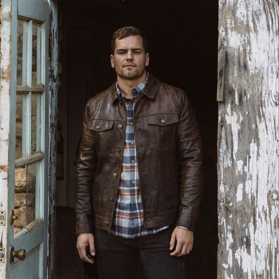 Men Brown Goat Leather Jacket