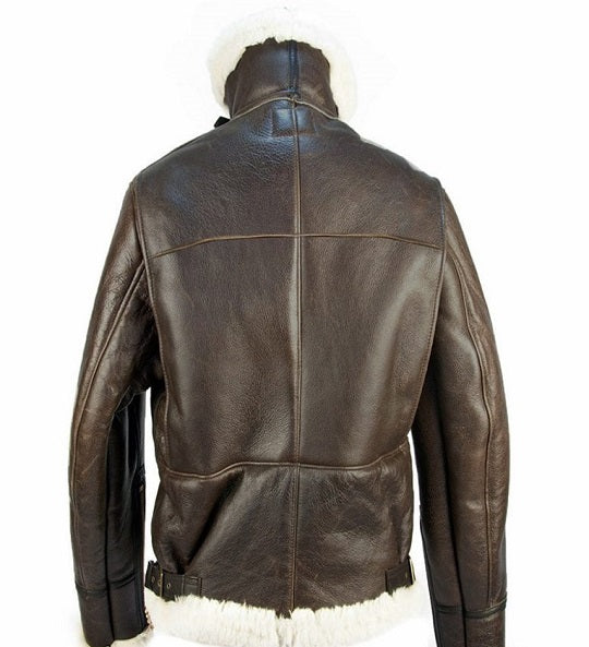 men brown b3 shearling bomber jacket